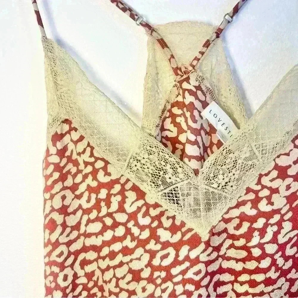 Lovestitch Rust Leopard Print With Lace Camisole … - image 4